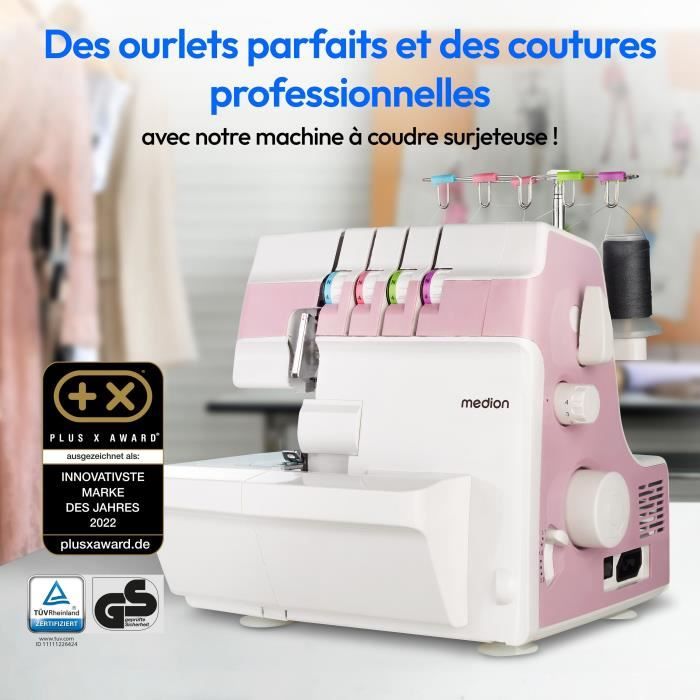 Overlocker - MEDION - SO 90 - 91W - Needle type 11, 14, 16 - 1200 rpm - LED - Pink