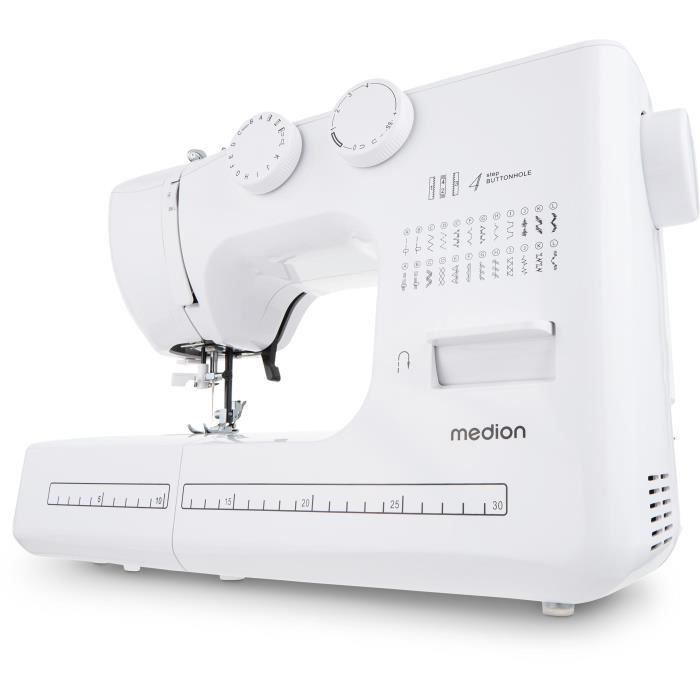 Sewing Machine - MEDION - SM 60 - 62W - 24 Stitches + Double Stitches - 700 rpm - LED - White