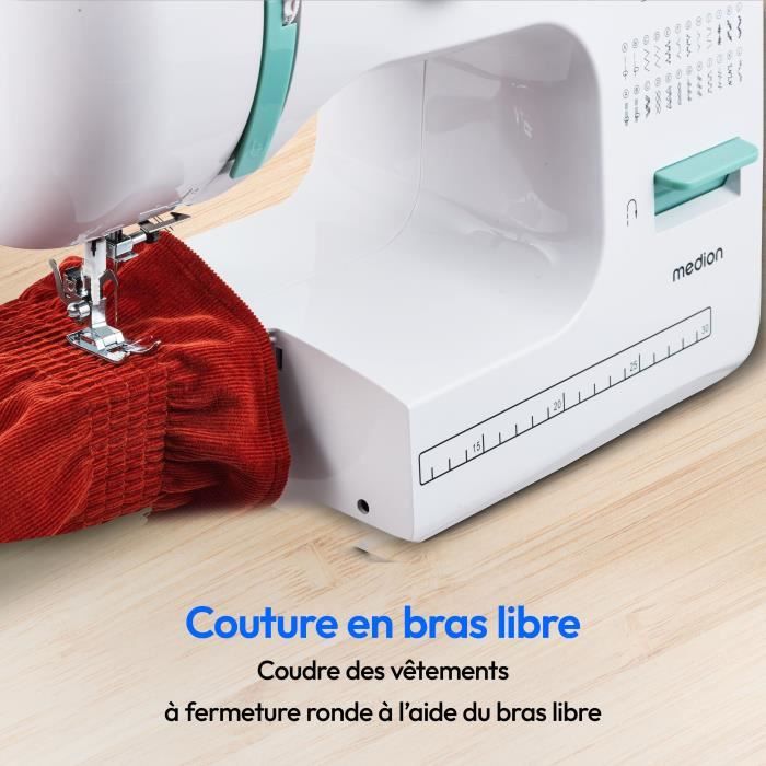 Sewing Machine - MEDION - SM 60 - 62W - 24 Stitches + Double Stitches - 700 rpm - LED - Turquoise
