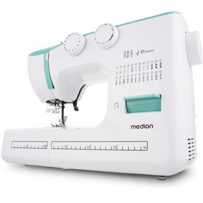 Sewing Machine - MEDION - SM 60 - 62W - 24 Stitches + Double Stitches - 700 rpm - LED - Turquoise