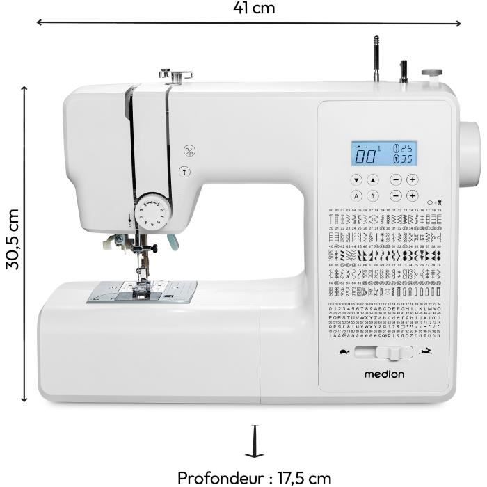 Digital Sewing Machine - MEDION - SD 36 - 38W - 270 Stitches - 700 rpm - LED - White
