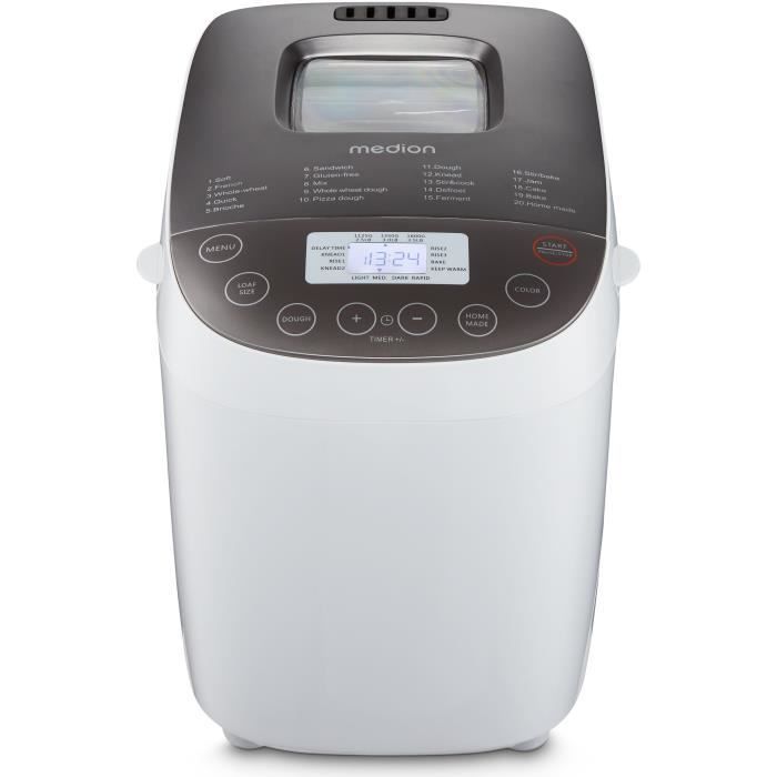 Bread Machine - MEDION - 50076798 - 950 W - 19 programs - Porthole - White