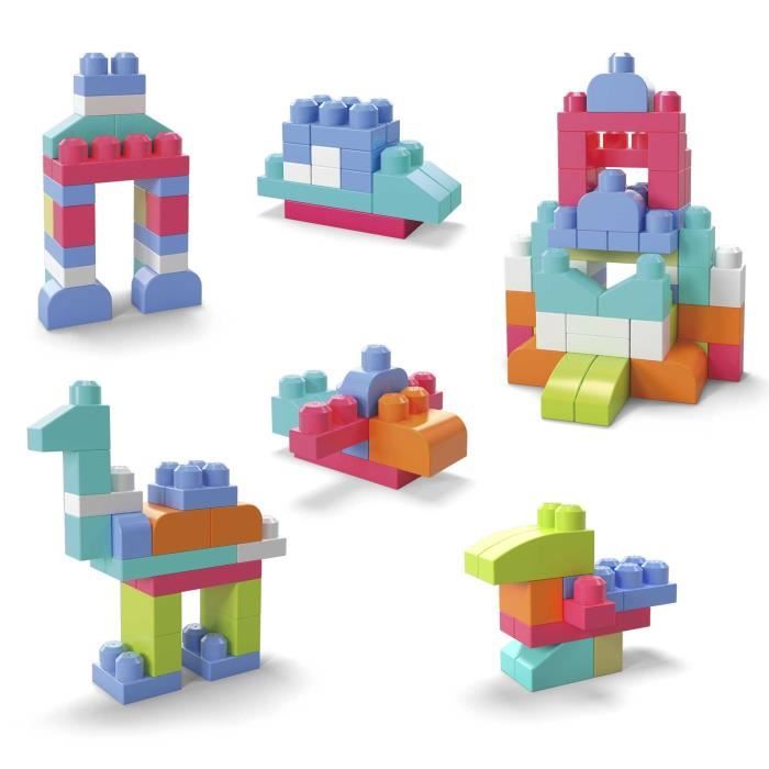 MEGABLOKS First Builders - Sac Medium Rose - 60 Blocs