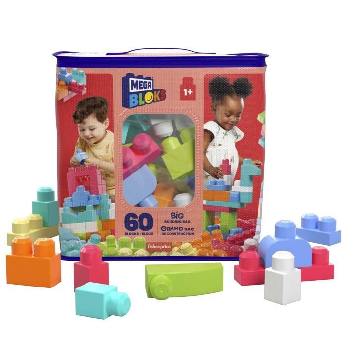 MEGABLOKS First Builders - Sac Medium Rose - 60 Blocs