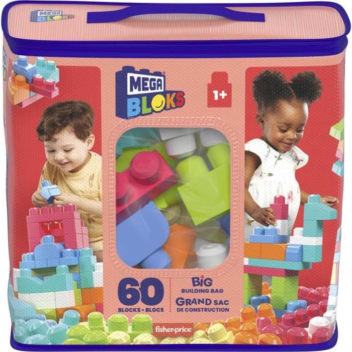 MEGABLOKS First Builders - Sac Medium Rose - 60 Blocs