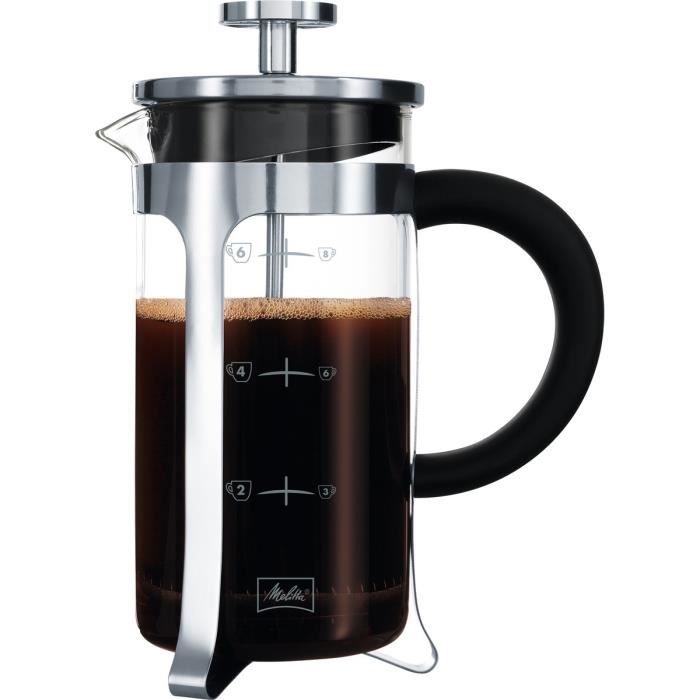 MELITTA Premium piston coffee maker in glass and stainless steel 8 cups