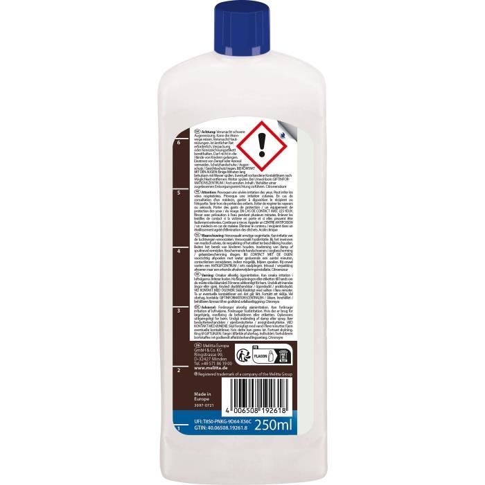 Filter coffee maker descaler - MELITTA - Liquid 250 ml