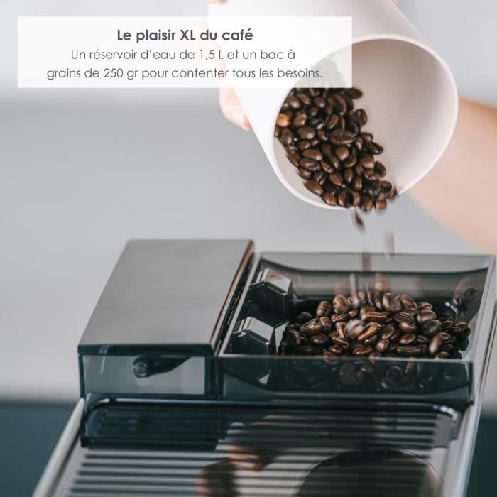 Coffee machine - MELITTA - Avanza F270-100 - 1.5 L water tank - 250 g bean container - 1450 W - Titanium gray