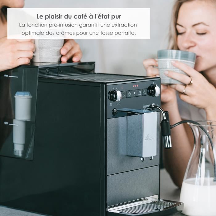 Coffee machine - MELITTA - Avanza F270-100 - 1.5 L water tank - 250 g bean container - 1450 W - Titanium gray