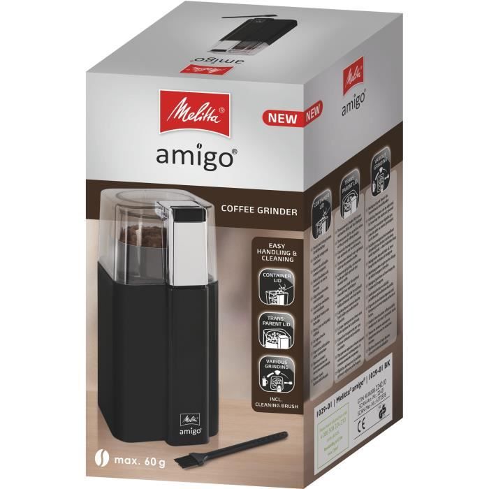 Coffee grinder - MELITTA - AMIGO 1029-01 - 170 W - 8 to 10 cups - Black