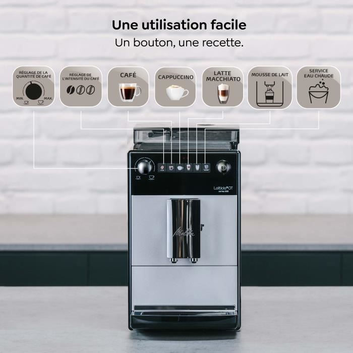 Automatic coffee machine - MELITTA - Latticia OT F300-101 - Silver