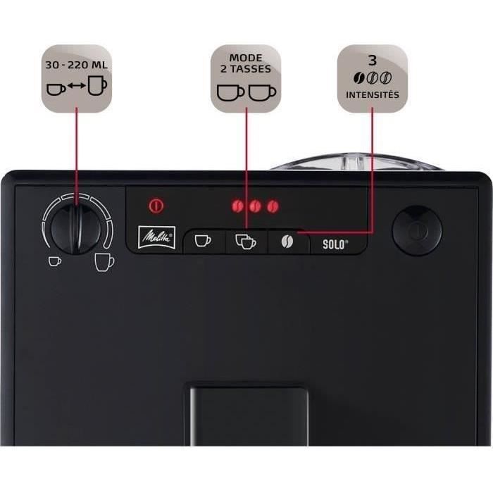 MELITTA E950-222 Automatic espresso machine with Caffeo Solo grinder - Pure Black