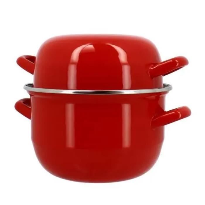 Mussel pot - MENASTYL - 3645562 - Enamelled steel - Black - 18 cm - 2.7 litres - Suitable for all hobs including induction