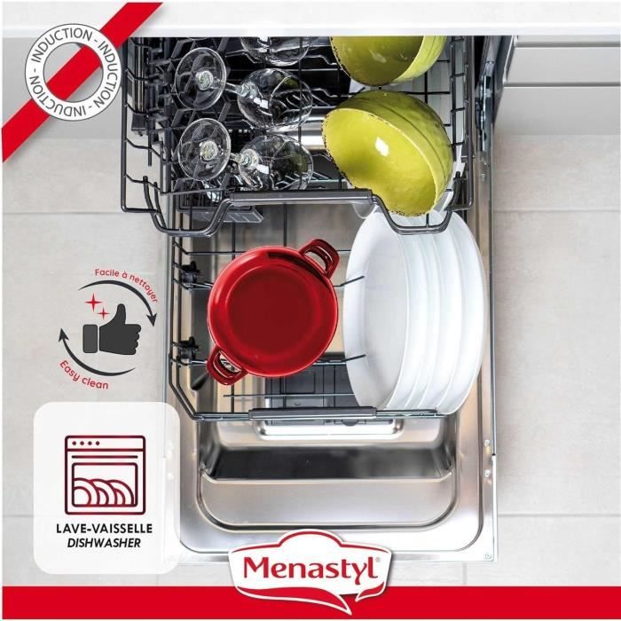 Mussel pot - MENASTYL - 3645562 - Enamelled steel - Black - 18 cm - 2.7 litres - Suitable for all hobs including induction