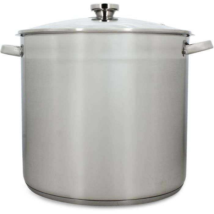 Pot with lid - MENASTYL - 4615451 - Stainless steel - 17 liters - 32 cm - Suitable for all hobs including induction