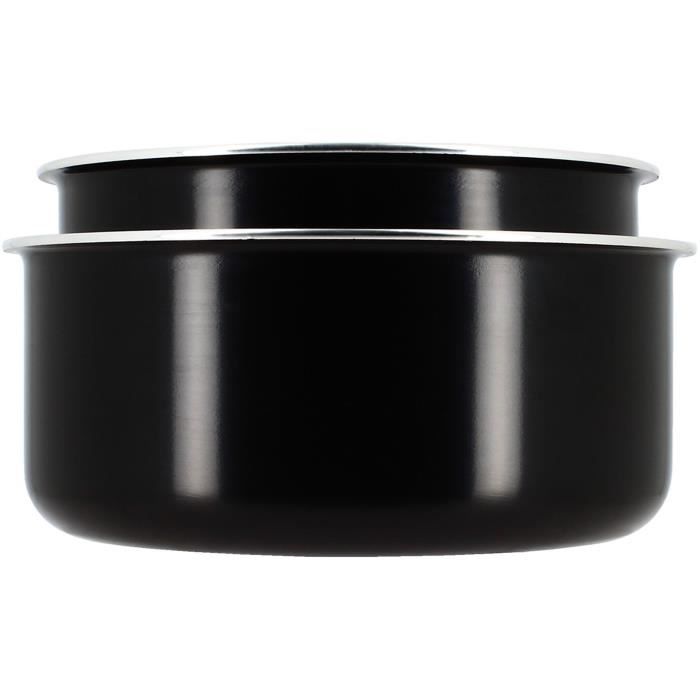 Cookware set - Induction - MENASTYL - 6020437 - Non-stick aluminum - 5 pieces - Removable handle - Black