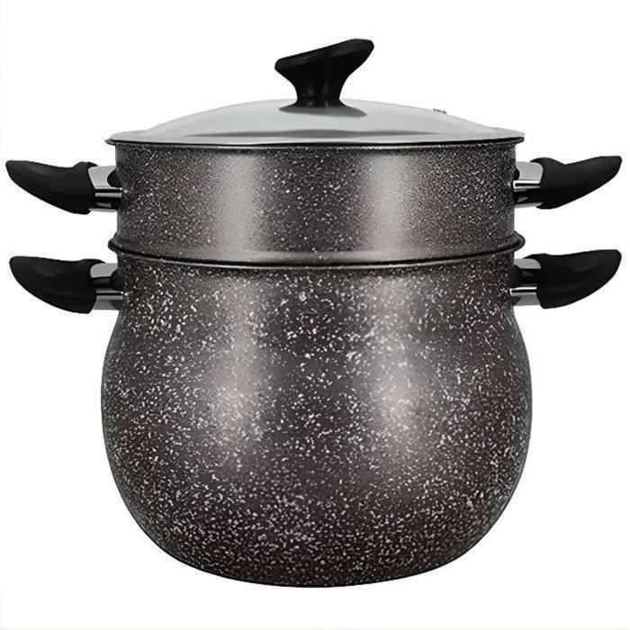 Couscoussier - MENASTYL - 6020033 - Marble effect aluminum - 9 liters - Suitable for all heat sources including induction