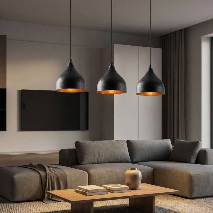 Suspension lustre D BY M.RED Black - Métal - Style contemporain - Raffiné
