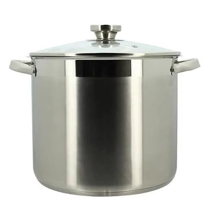 Pot with lid - MENASTYL - 4615455 - Stainless steel - 9 liters - All hobs including induction