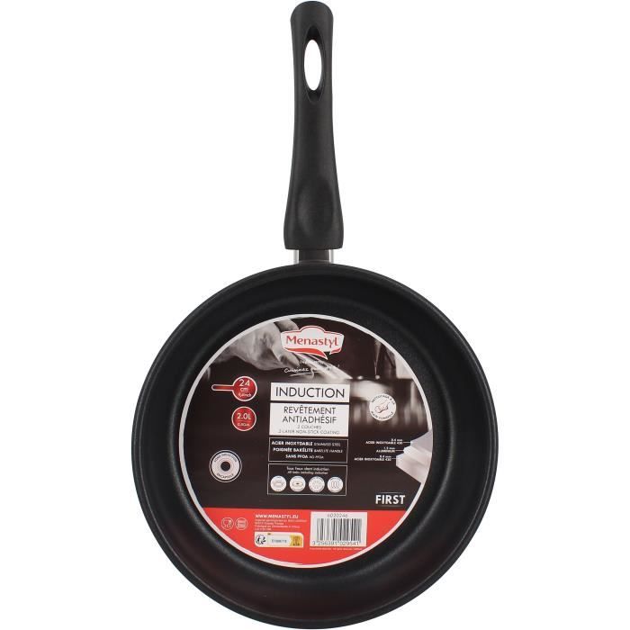 Frying pan - MENASTYL - 6020246 - Stainless steel - 24 cm - Suitable for all hobs including induction