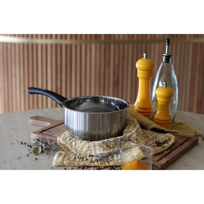 Casserole - MENASTYL - 6020241 - Stainless steel - 16 cm - Suitable for all heat sources including induction