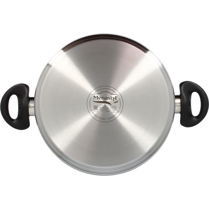 Dutch oven - MENASTYL - 6020256 - Stainless steel - 24 cm - Suitable for all heat sources including induction