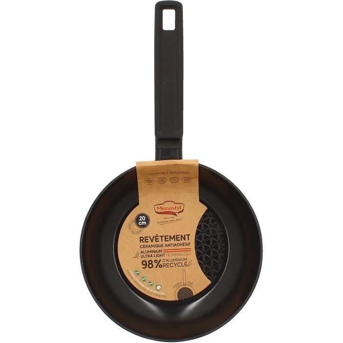 Frying pan - MENASTYL - 6020635 - Forged aluminum - 20 cm - Black - Suitable for all hobs including induction