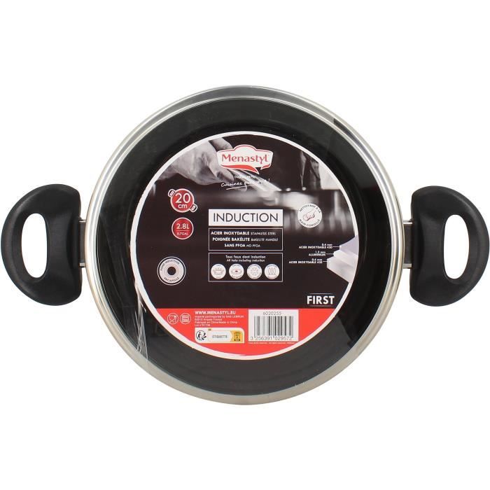 Dutch oven - MENASTYL - First 20 cm - Stainless steel - Suitable for all hobs including induction