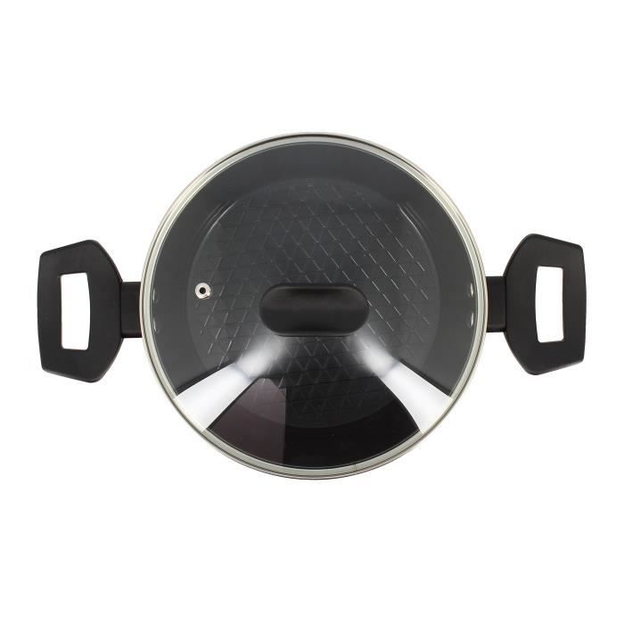 Dutch oven - MENASTYL - 6020646 - Forged aluminum - 20 cm - Black - Suitable for all heat sources including induction