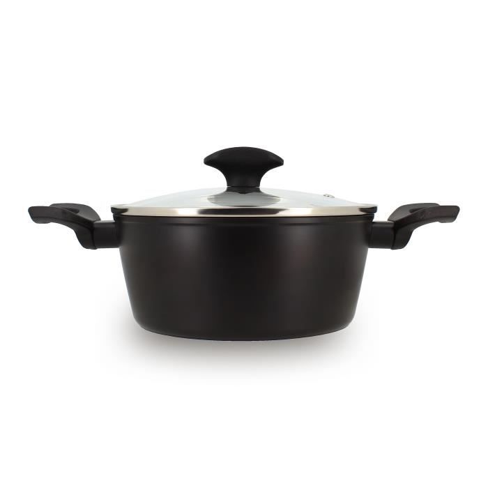 Dutch oven - MENASTYL - 6020646 - Forged aluminum - 20 cm - Black - Suitable for all heat sources including induction