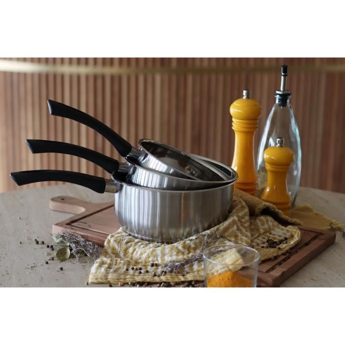 Casserole - MENASTYL - 6020242 - Stainless steel - 18 cm - Suitable for all heat sources including induction