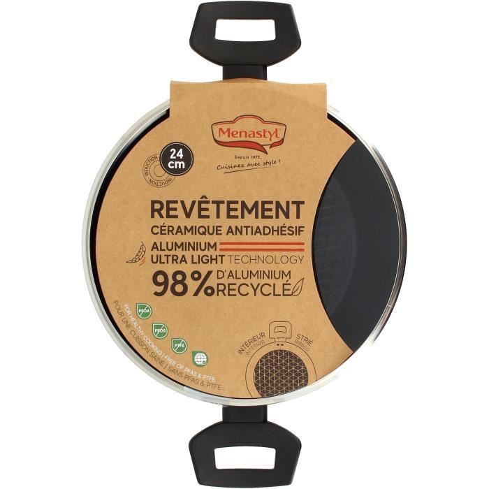 Dutch oven - MENASTYL - 6020647 - Forged aluminum - 24 cm - Black - Suitable for all heat sources including induction