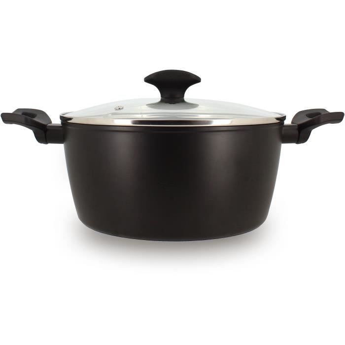 Dutch oven - MENASTYL - 6020647 - Forged aluminum - 24 cm - Black - Suitable for all heat sources including induction