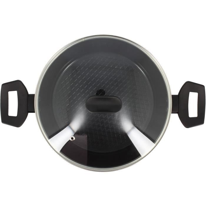 Dutch oven - MENASTYL - 6020647 - Forged aluminum - 24 cm - Black - Suitable for all heat sources including induction