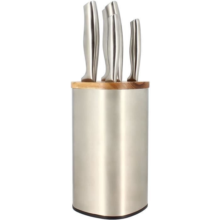 5-piece knife block - MENASTYL - 5041070 - Stainless steel - Wood