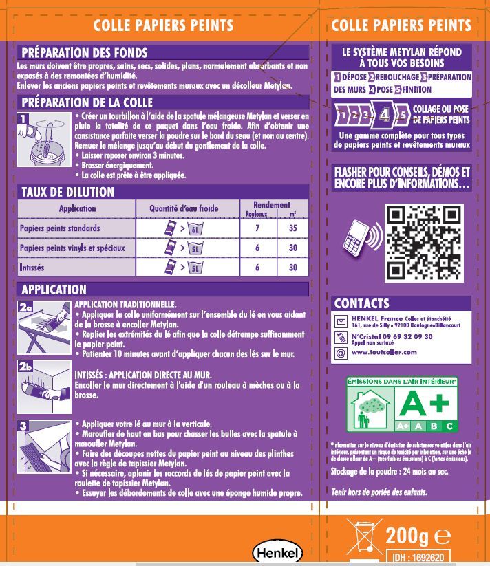 Wallpaper Glue - METYLAN - All Papers - 200g Pack