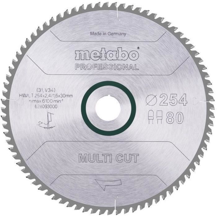 Circular saw blade Pro - METABO - Multi Cut HW/CT 254x30,80FZ/TZ 5°