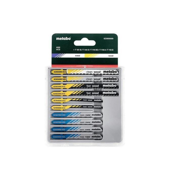 METABO Set of 10 blades for jigsaws