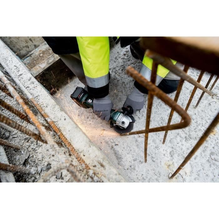 Cordless angle grinder - METABO - W 18 L 9-125 - 18 V - MetaBOX 165 L