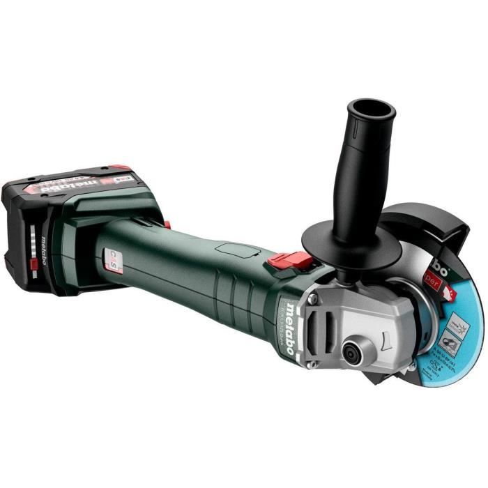 Cordless angle grinder - METABO - W 18 L 9-125 - 18 V - MetaBOX 165 L