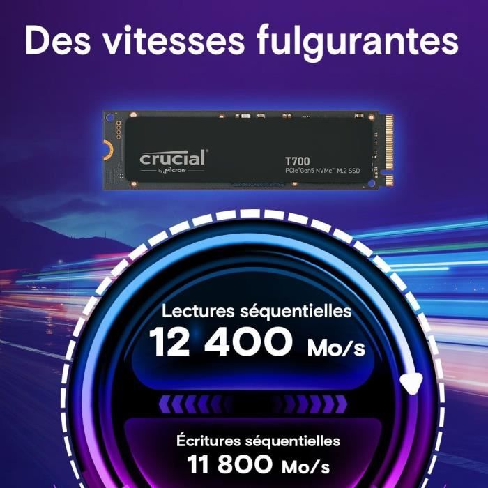Crucial T700 - Internal SSD - 4 TB - PCI Express 5.0 (NVMe)