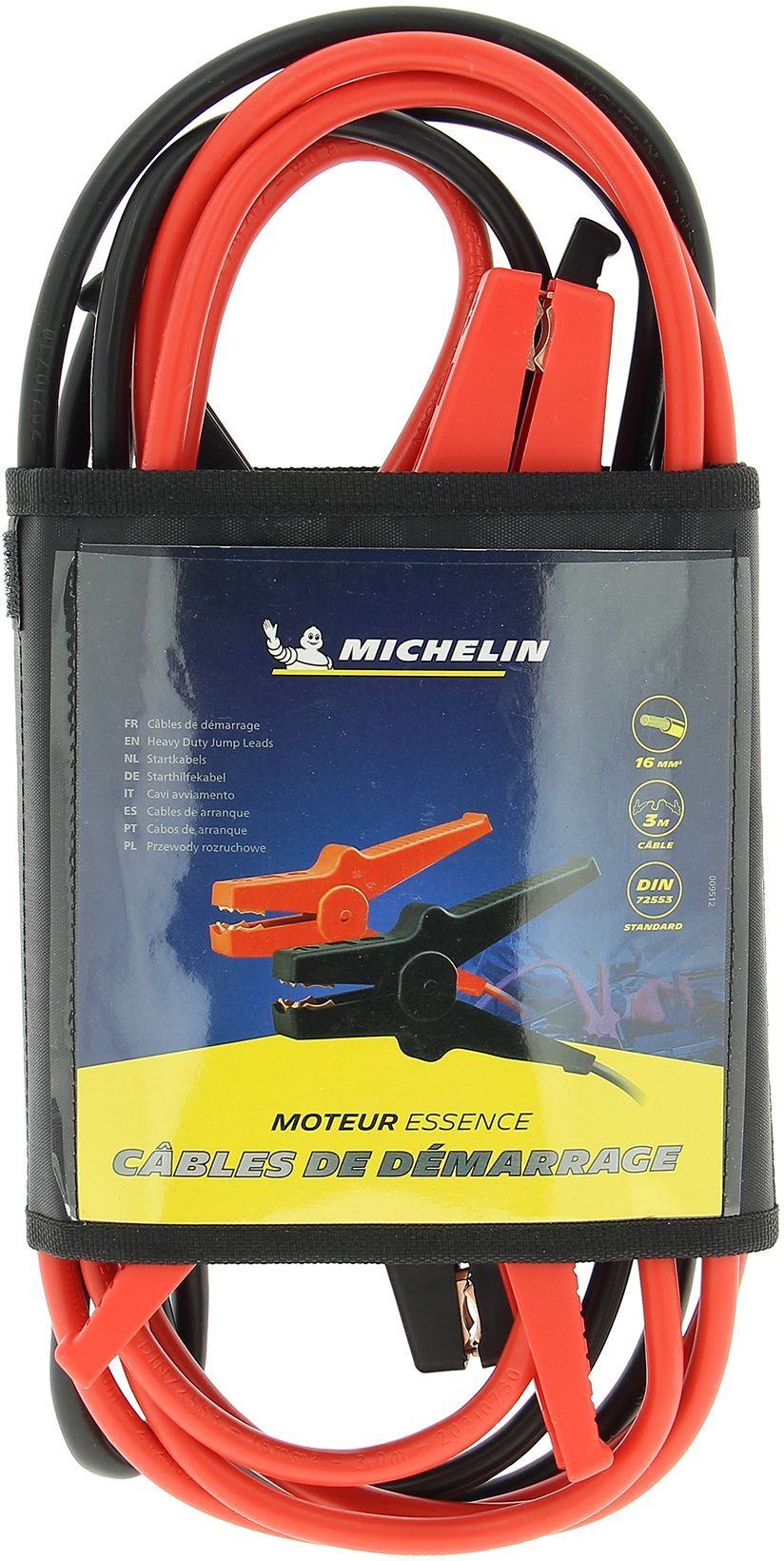 Starting cables - MICHELIN - 9512 - 16mm² - 3M - Starting gasoline engines with a maximum displacement of 2.5L