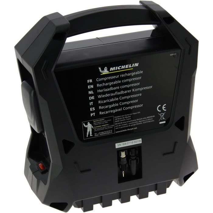 MICHELIN - Rechargeable cordless compressor - 6.9 Bar - 100 PSI
