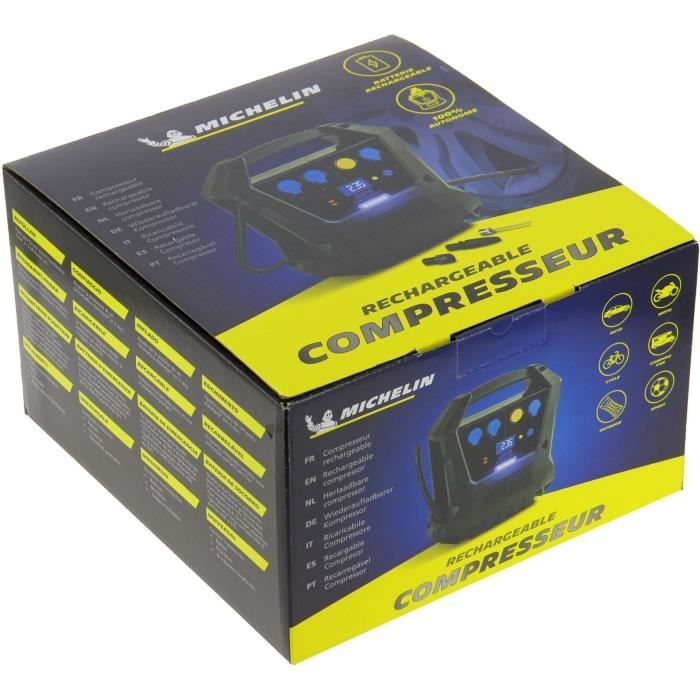 MICHELIN - Rechargeable cordless compressor - 6.9 Bar - 100 PSI