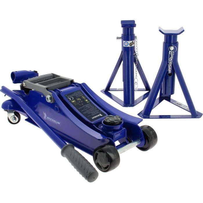 Hydraulic rolling jack - MICHELIN - 9558 - Lifting capacity: 1800 kg - Lifting height: 105mm to 350mm.