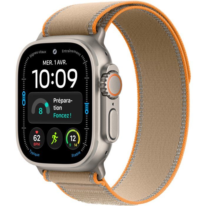 APPLE Watch Ultra 4 GPS + Cellular - 49mm - Boîtier Natural Titanium - Bracelet Sand Trail Loop - M/L