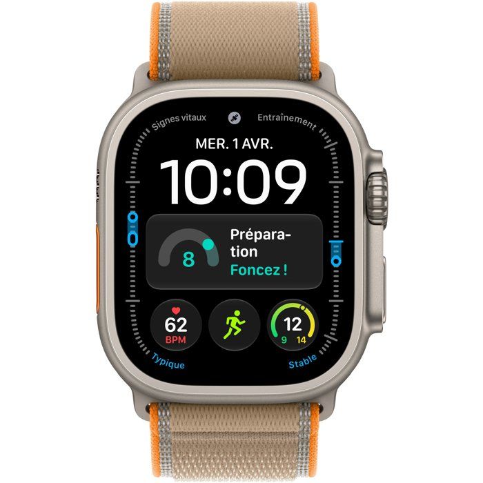 APPLE Watch Ultra 4 GPS + Cellular - 49mm - Boîtier Natural Titanium - Bracelet Sand Trail Loop - M/L