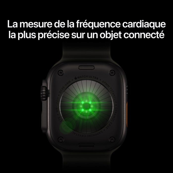 APPLE Watch Ultra 4 GPS + Cellular - 49mm - Boîtier Black Titanium - Bracelet Burgundy Trail Loop - M/L