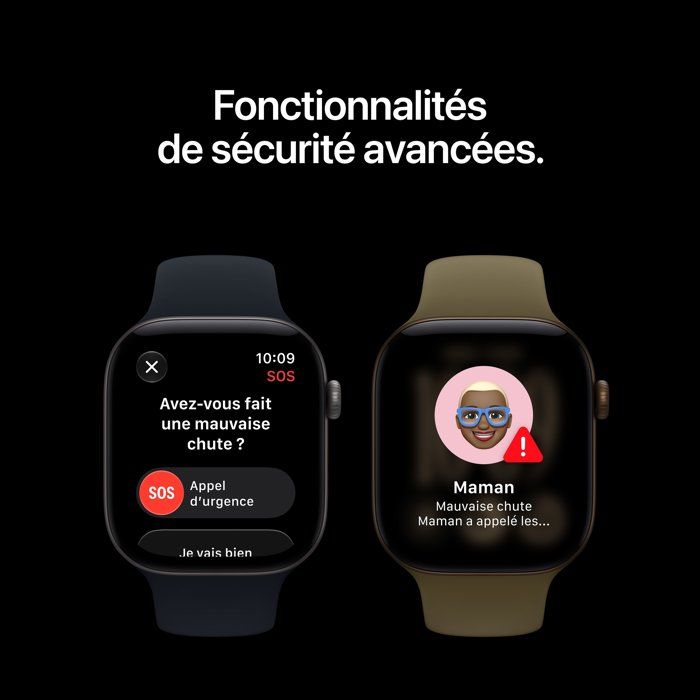 Apple Watch Series 12 GPS - 42 mm - Black Aluminum Case - Black Sport Band - S/M