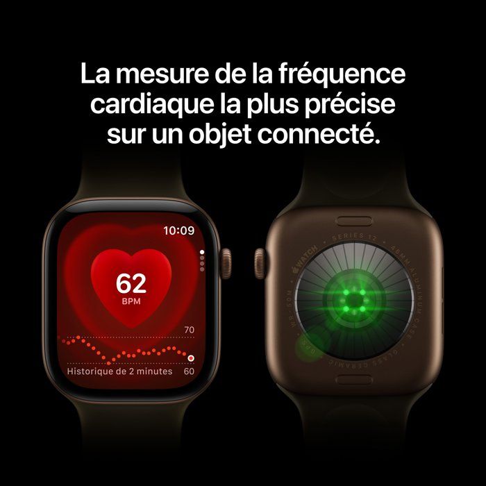 Apple Watch Series 12 GPS - 42 mm - Black Aluminum Case - Black Sport Band - S/M